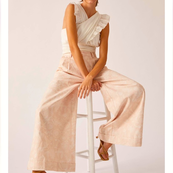 Magali Pascal x Anthropologie Georgina Floral Poplin High Waist Wide-Leg Cuffed - Picture 2 of 15